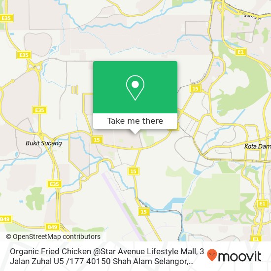 Peta Organic Fried Chicken @Star Avenue Lifestyle Mall, 3 Jalan Zuhal U5 /177 40150 Shah Alam Selangor