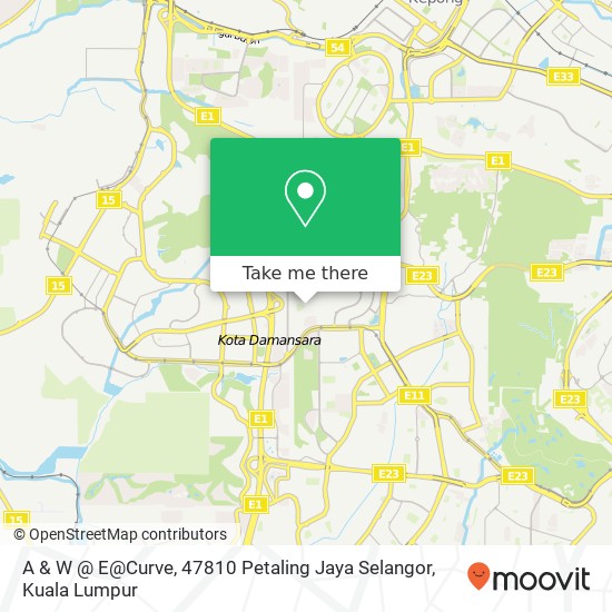 Peta A & W @ E@Curve, 47810 Petaling Jaya Selangor