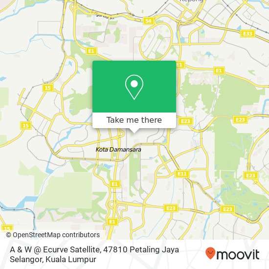 A & W @ Ecurve Satellite, 47810 Petaling Jaya Selangor map