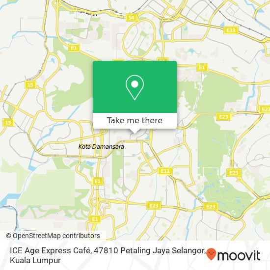 ICE Age Express Café, 47810 Petaling Jaya Selangor map