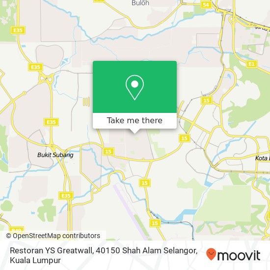 Restoran YS Greatwall, 40150 Shah Alam Selangor map