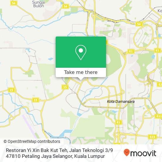 Restoran Yi Xin Bak Kut Teh, Jalan Teknologi 3 / 9 47810 Petaling Jaya Selangor map