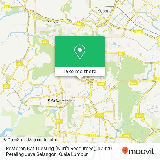 Restoran Batu Lesung (Nurfa Resources), 47820 Petaling Jaya Selangor map