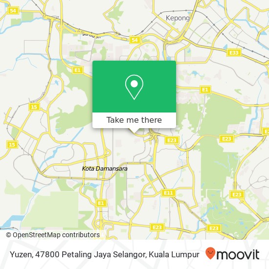 Yuzen, 47800 Petaling Jaya Selangor map