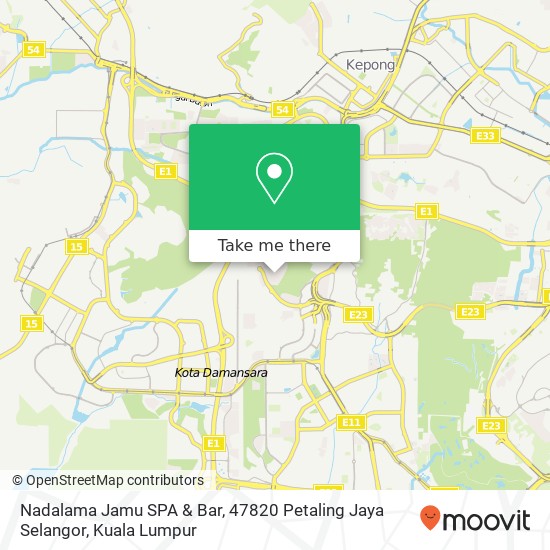 Nadalama Jamu SPA & Bar, 47820 Petaling Jaya Selangor map