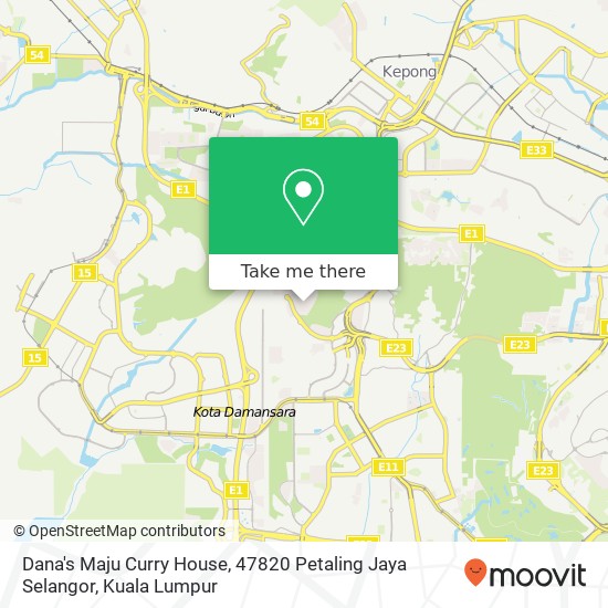 Peta Dana's Maju Curry House, 47820 Petaling Jaya Selangor