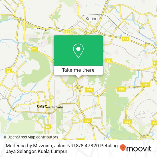 Madeena by Mizznina, Jalan PJU 8 / 8 47820 Petaling Jaya Selangor map