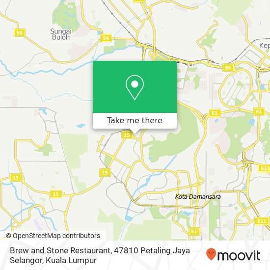 Brew and Stone Restaurant, 47810 Petaling Jaya Selangor map