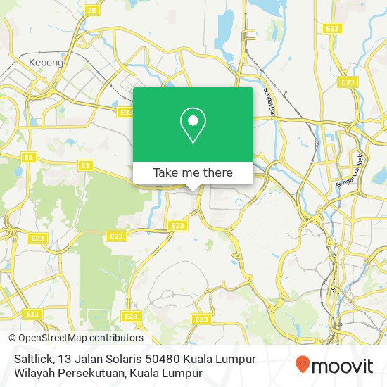 Peta Saltlick, 13 Jalan Solaris 50480 Kuala Lumpur Wilayah Persekutuan