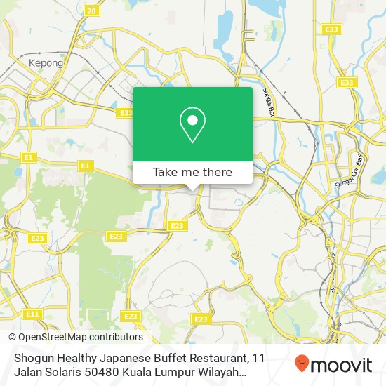 Shogun Healthy Japanese Buffet Restaurant, 11 Jalan Solaris 50480 Kuala Lumpur Wilayah Persekutuan map
