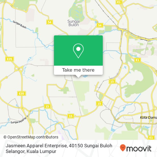 Jasmeen Apparel Enterprise, 40150 Sungai Buloh Selangor map