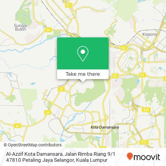 Al-Azzif Kota Damansara, Jalan Rimba Riang 9 / 1 47810 Petaling Jaya Selangor map