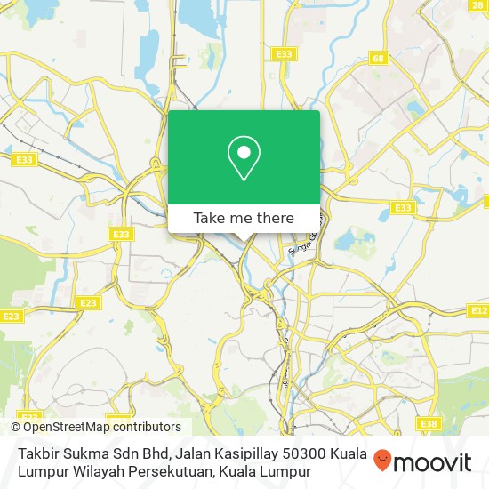 Peta Takbir Sukma Sdn Bhd, Jalan Kasipillay 50300 Kuala Lumpur Wilayah Persekutuan