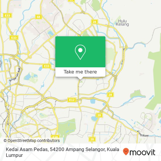 Peta Kedai Asam Pedas, 54200 Ampang Selangor