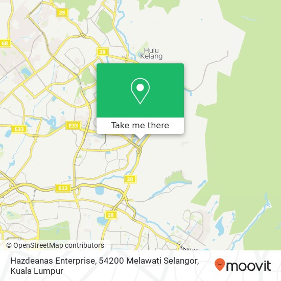 Peta Hazdeanas Enterprise, 54200 Melawati Selangor