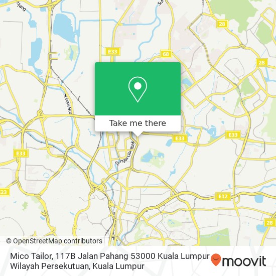 Peta Mico Tailor, 117B Jalan Pahang 53000 Kuala Lumpur Wilayah Persekutuan