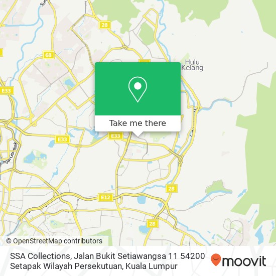 Peta SSA Collections, Jalan Bukit Setiawangsa 11 54200 Setapak Wilayah Persekutuan