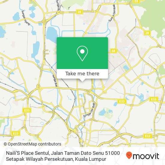 Peta Naili’S Place Sentul, Jalan Taman Dato Senu 51000 Setapak Wilayah Persekutuan