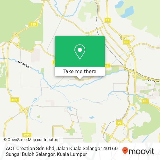 Peta ACT Creation Sdn Bhd, Jalan Kuala Selangor 40160 Sungai Buloh Selangor