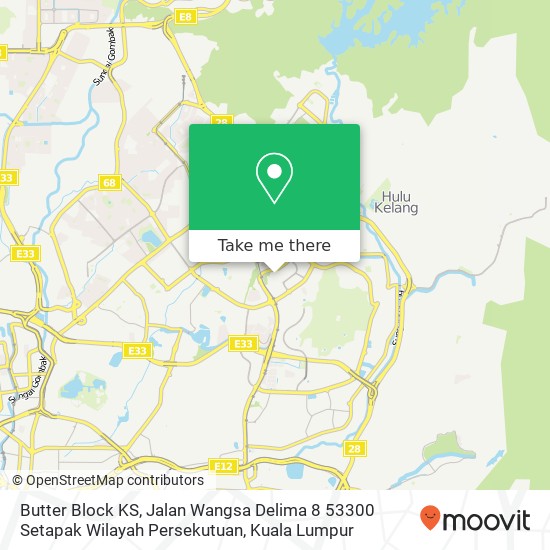 Peta Butter Block KS, Jalan Wangsa Delima 8 53300 Setapak Wilayah Persekutuan