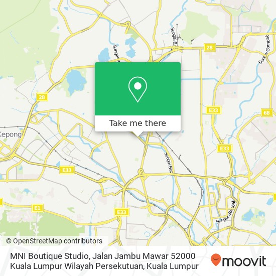 Peta MNI Boutique Studio, Jalan Jambu Mawar 52000 Kuala Lumpur Wilayah Persekutuan