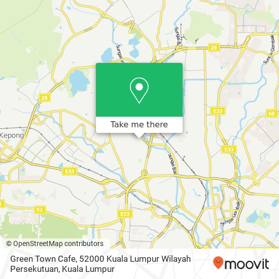 Peta Green Town Cafe, 52000 Kuala Lumpur Wilayah Persekutuan