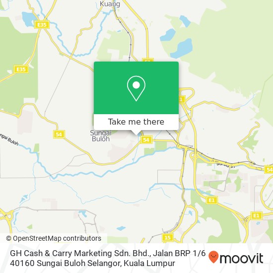 Peta GH Cash & Carry Marketing Sdn. Bhd., Jalan BRP 1 / 6 40160 Sungai Buloh Selangor