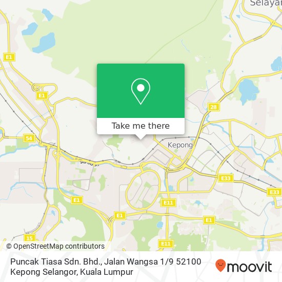 Puncak Tiasa Sdn. Bhd., Jalan Wangsa 1 / 9 52100 Kepong Selangor map