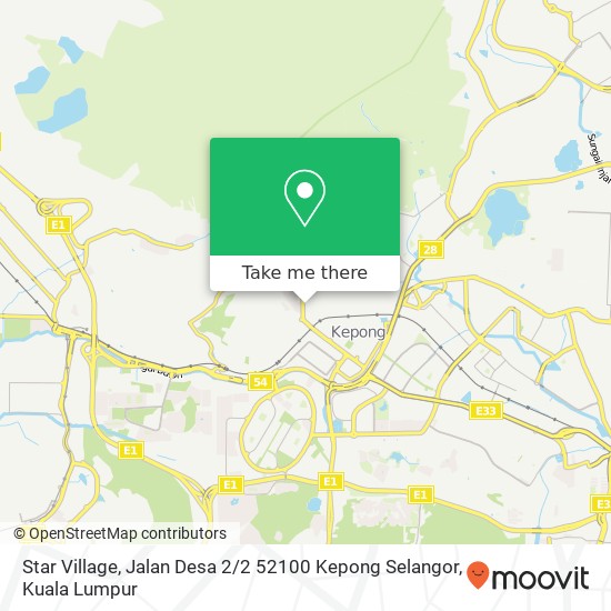 Peta Star Village, Jalan Desa 2 / 2 52100 Kepong Selangor