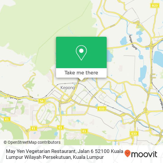 May Yen Vegetarian Restaurant, Jalan 6 52100 Kuala Lumpur Wilayah Persekutuan map