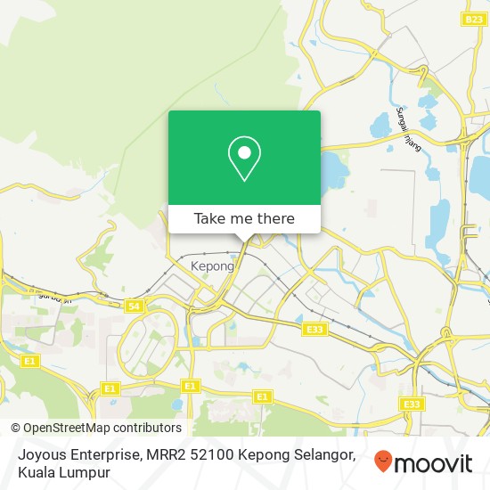 Joyous Enterprise, MRR2 52100 Kepong Selangor map