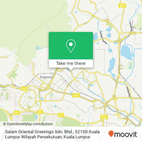 Peta Salam Oriental Greetings Sdn. Bhd., 52100 Kuala Lumpur Wilayah Persekutuan