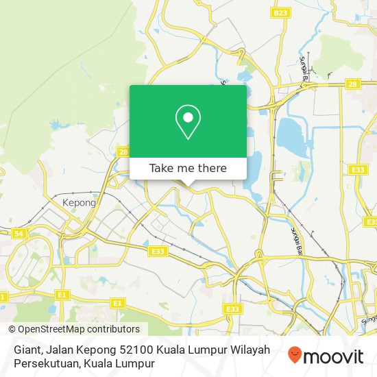 Peta Giant, Jalan Kepong 52100 Kuala Lumpur Wilayah Persekutuan