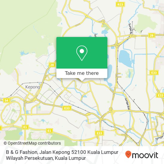 Peta B & G Fashion, Jalan Kepong 52100 Kuala Lumpur Wilayah Persekutuan
