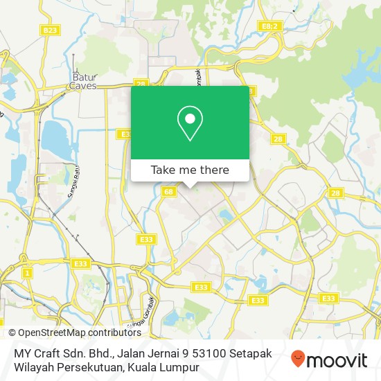 Peta MY Craft Sdn. Bhd., Jalan Jernai 9 53100 Setapak Wilayah Persekutuan