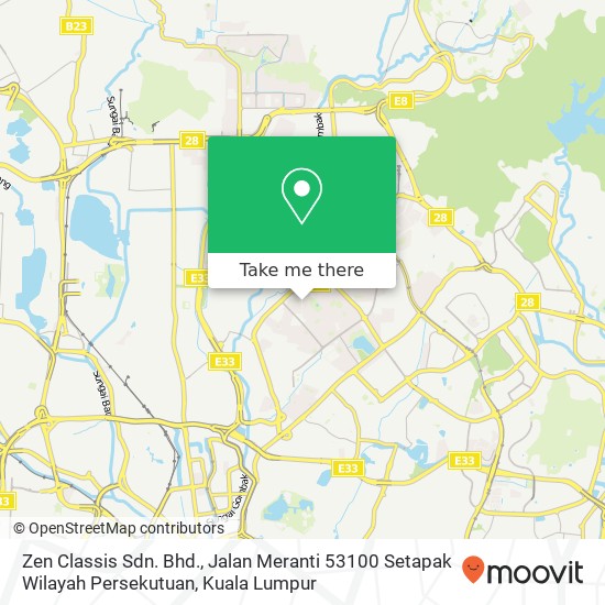 Zen Classis Sdn. Bhd., Jalan Meranti 53100 Setapak Wilayah Persekutuan map