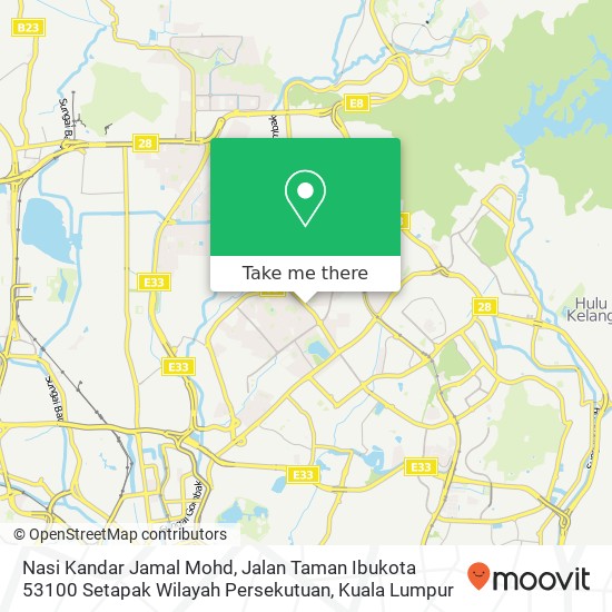 Peta Nasi Kandar Jamal Mohd, Jalan Taman Ibukota 53100 Setapak Wilayah Persekutuan