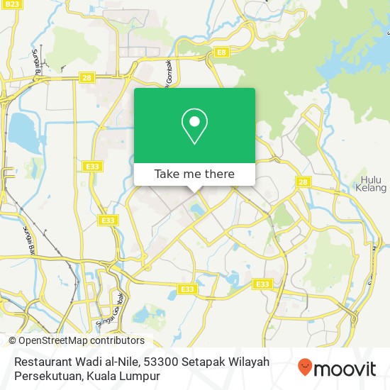 Peta Restaurant Wadi al-Nile, 53300 Setapak Wilayah Persekutuan