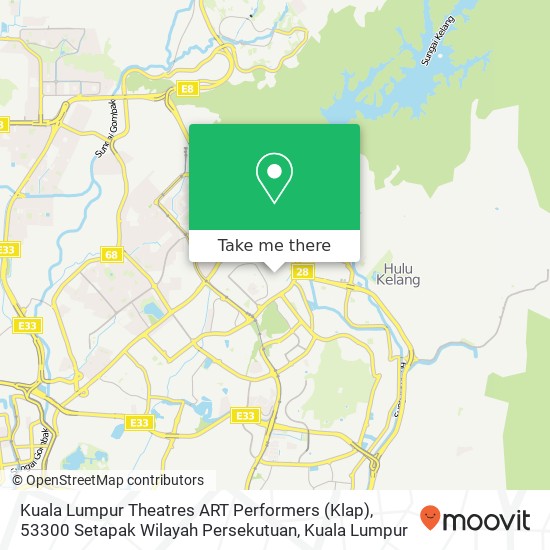 Peta Kuala Lumpur Theatres ART Performers (Klap), 53300 Setapak Wilayah Persekutuan