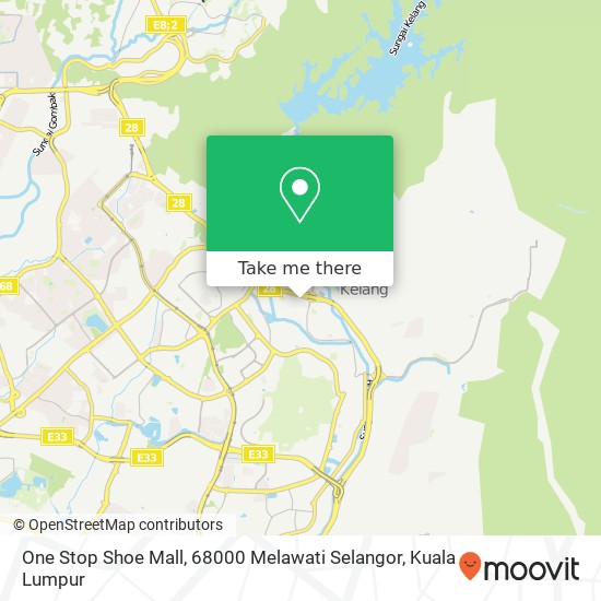 Peta One Stop Shoe Mall, 68000 Melawati Selangor