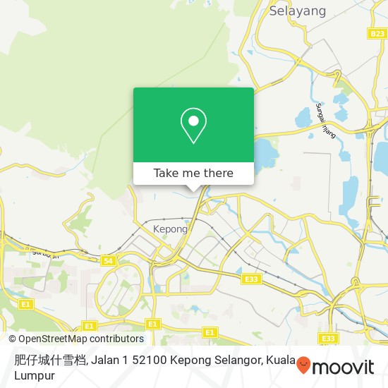 Peta 肥仔城什雪档, Jalan 1 52100 Kepong Selangor