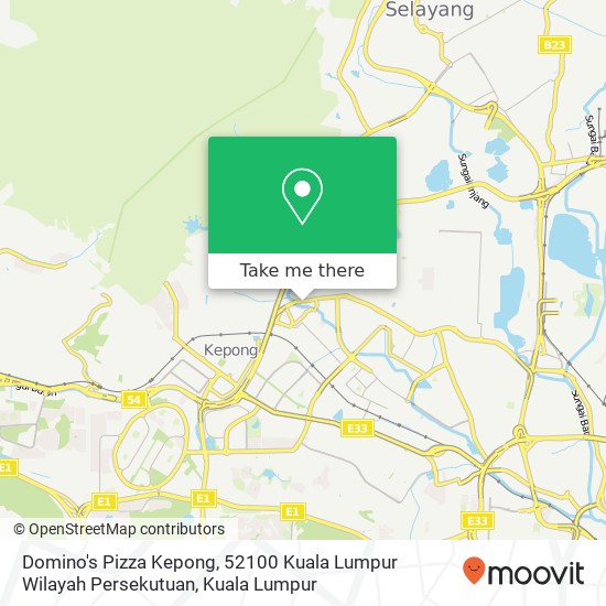 Peta Domino's Pizza Kepong, 52100 Kuala Lumpur Wilayah Persekutuan