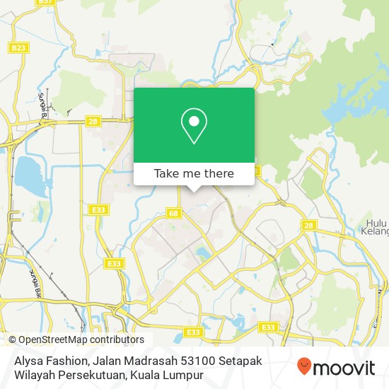 Peta Alysa Fashion, Jalan Madrasah 53100 Setapak Wilayah Persekutuan