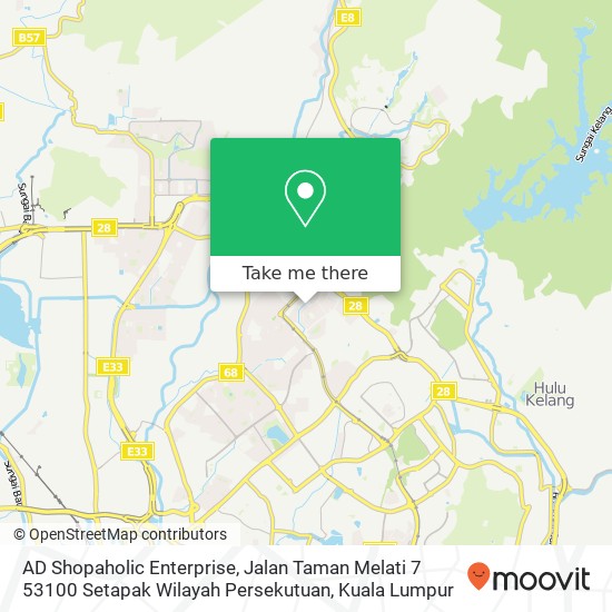 AD Shopaholic Enterprise, Jalan Taman Melati 7 53100 Setapak Wilayah Persekutuan map