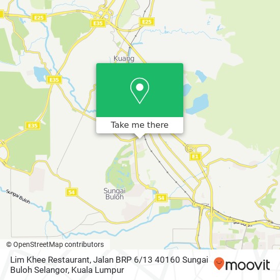 Lim Khee Restaurant, Jalan BRP 6 / 13 40160 Sungai Buloh Selangor map