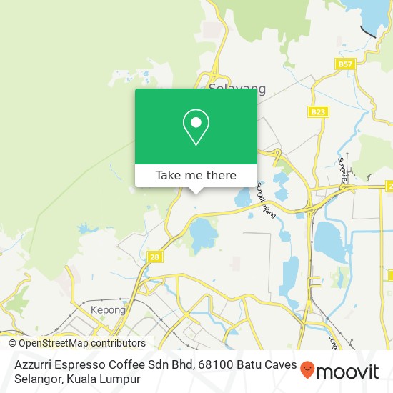 Peta Azzurri Espresso Coffee Sdn Bhd, 68100 Batu Caves Selangor