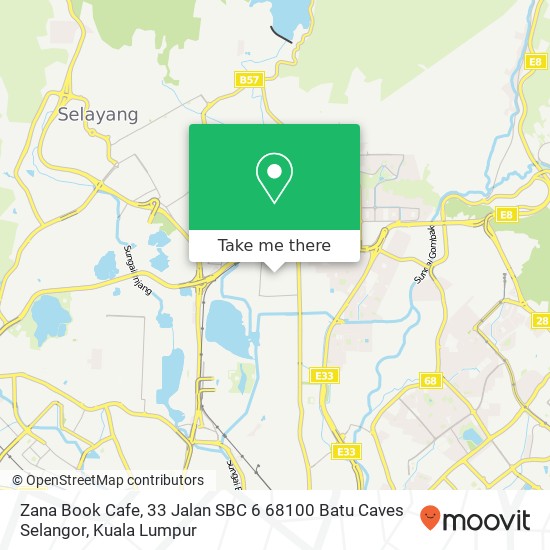 Zana Book Cafe, 33 Jalan SBC 6 68100 Batu Caves Selangor map