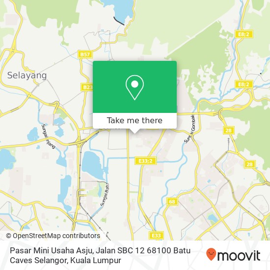 Peta Pasar Mini Usaha Asju, Jalan SBC 12 68100 Batu Caves Selangor