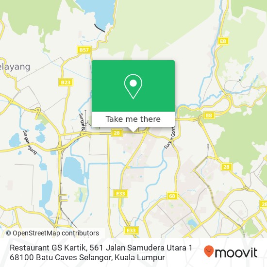 Restaurant GS Kartik, 561 Jalan Samudera Utara 1 68100 Batu Caves Selangor map