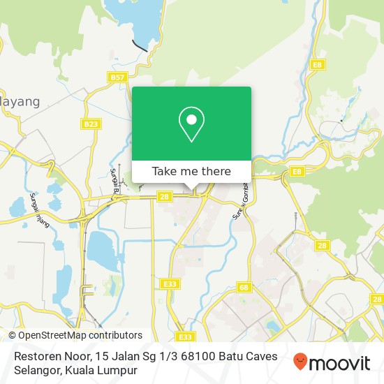 Peta Restoren Noor, 15 Jalan Sg 1 / 3 68100 Batu Caves Selangor